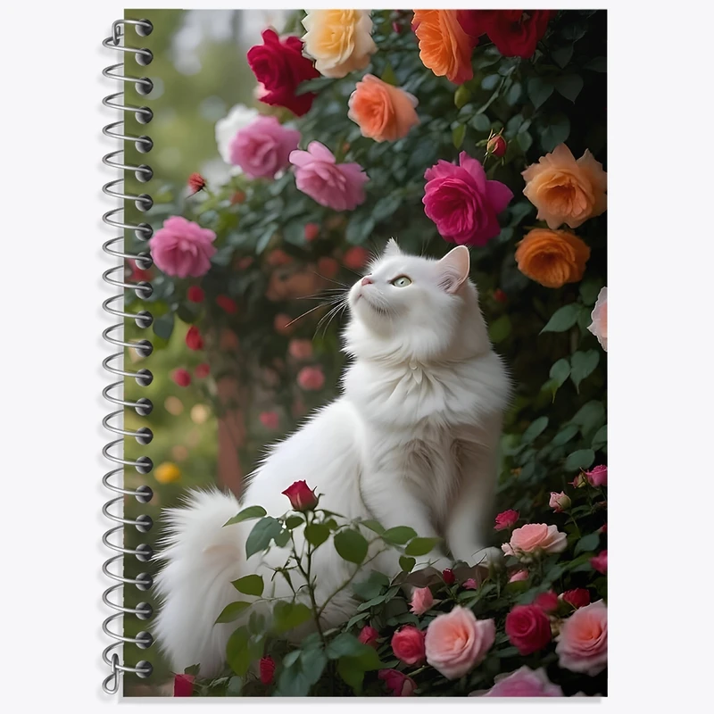 دفتر زبان 50 برگ خندالو مدل سه خط طرح گربه (Cat) کد F4328