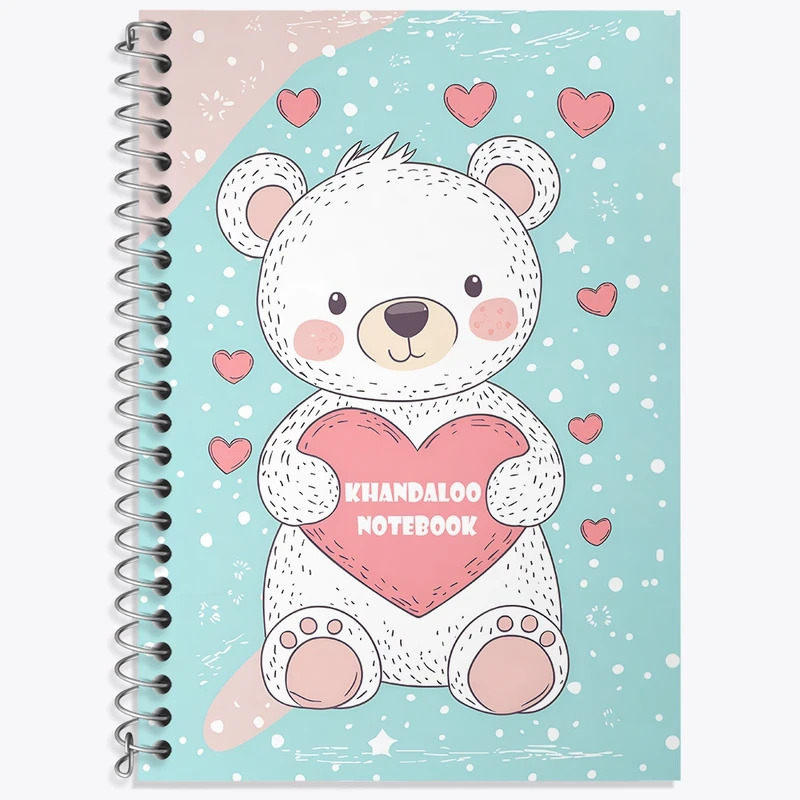 دفتر زبان 50 برگ خندالو مدل سه خط طرح خرس بامزه کد N6917