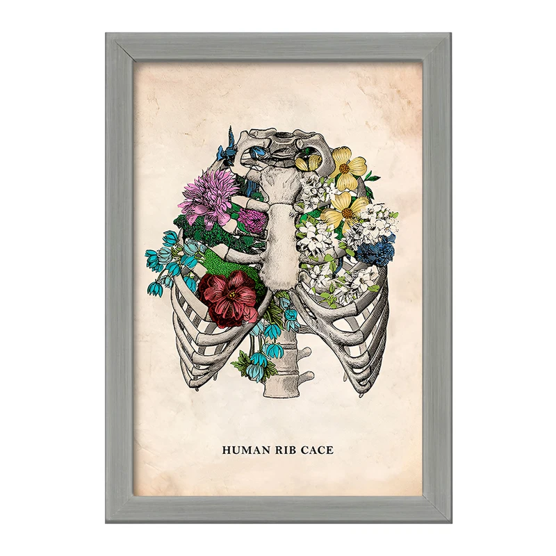 تابلو خندالو طرح قفسه سینه (Human Rib Cace) کد F13975