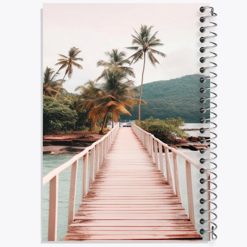 دفتر ژورنال نویسی 50 برگ خندالو مدل نقطه ای طرح پل و طبیعت کد F3557