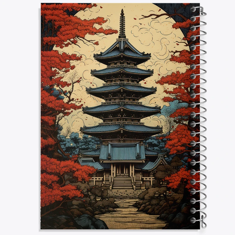 دفتر مشق 100 برگ خندالو طرح خانه ی ژاپنی کد F3577