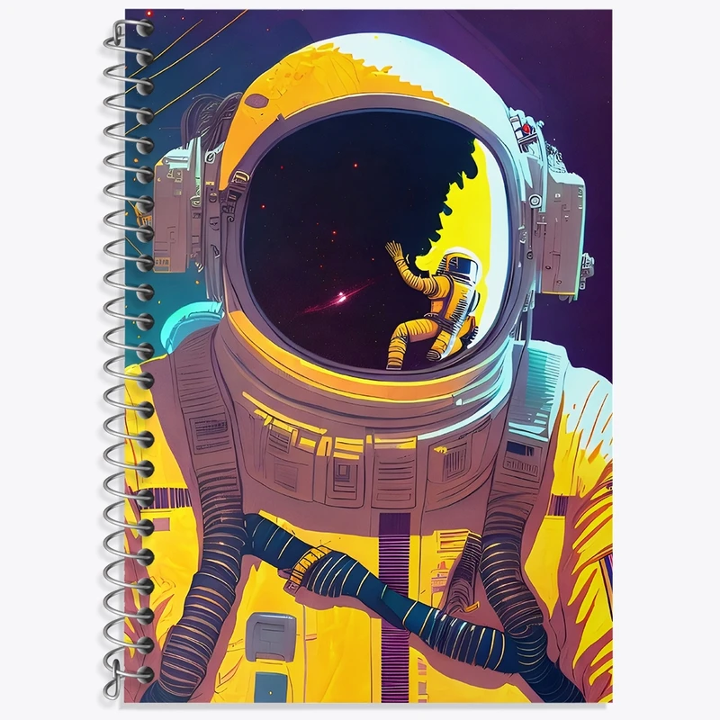 دفتر زبان 50 برگ خندالو مدل سه خط طرح فضانورد کد F4581