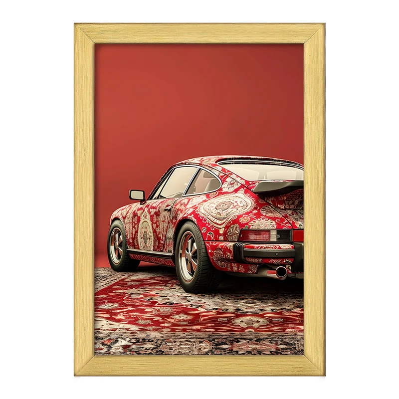 تابلو خندالو طرح ماشین و نقش فرش کد F10702