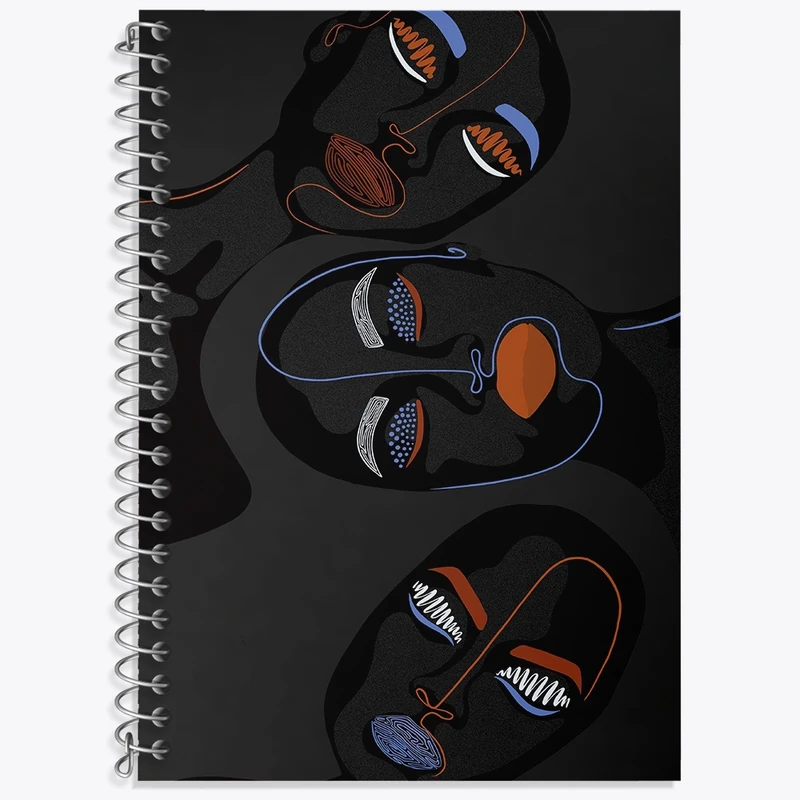 دفتر زبان 50 برگ خندالو مدل سه خط طرح زن آفریقایی کد F4794