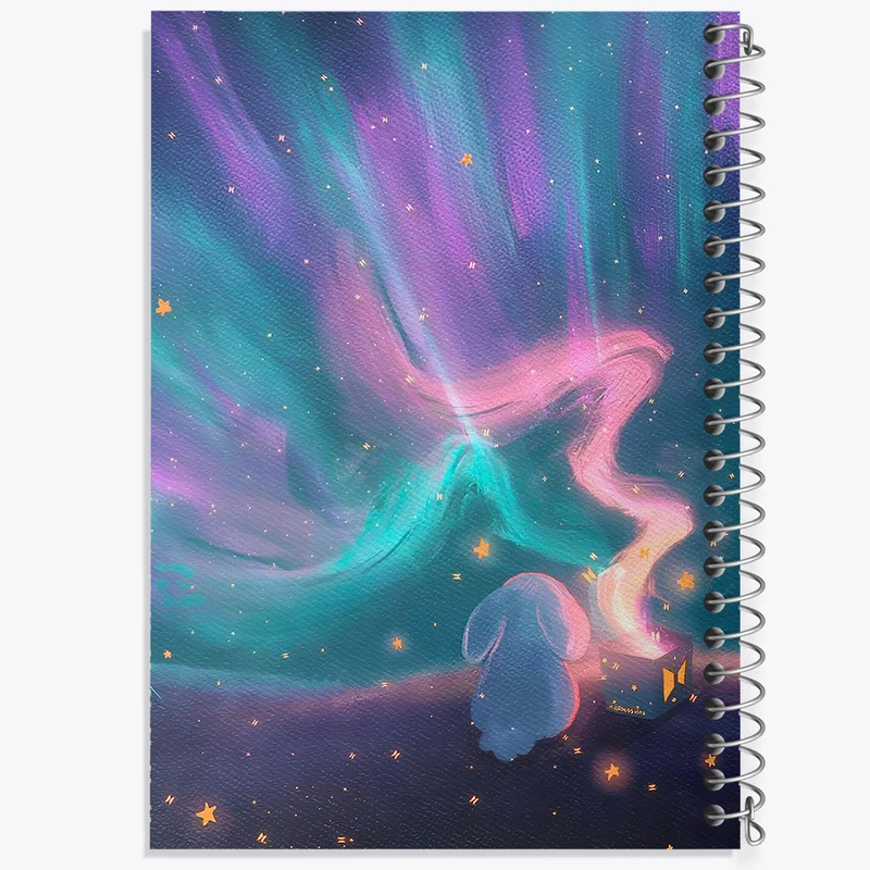 دفتر مشق 100 برگ خندالو طرح خرگوش و شفق قطبی کد N7495