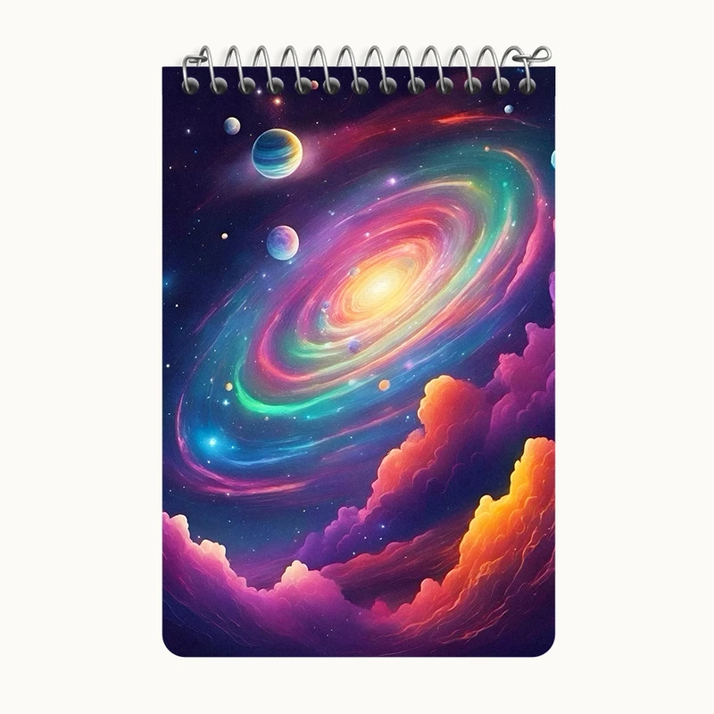دفتر یادداشت 50 برگ خندالو طرح کهکشان (galaxy) کد F6447