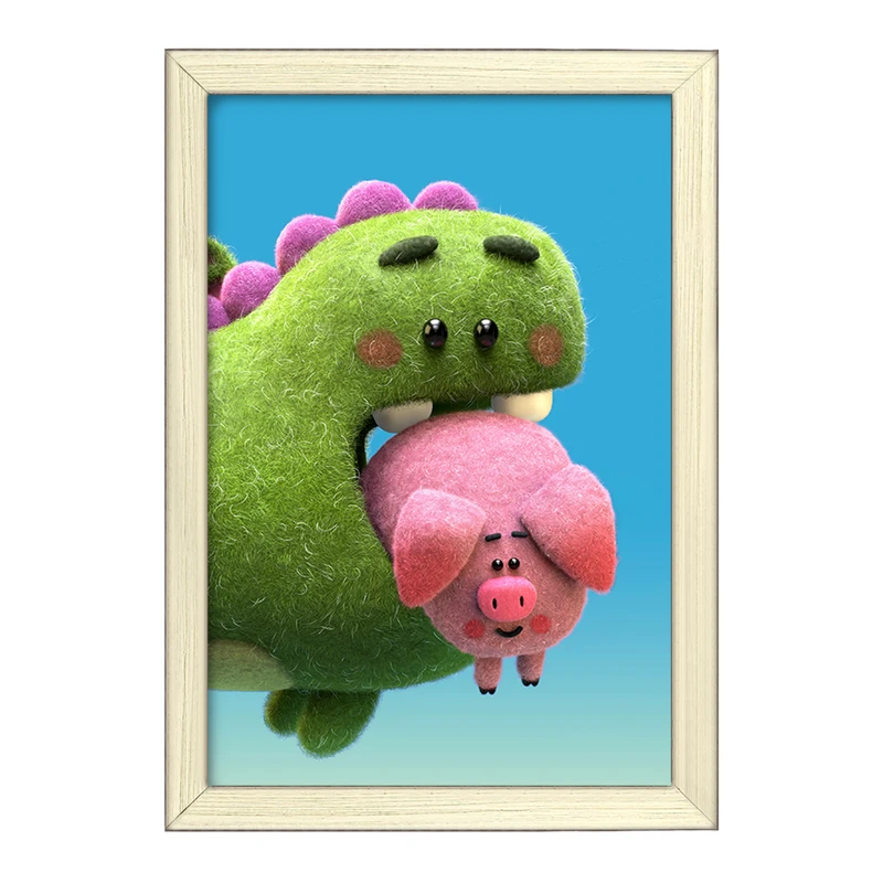 تابلو خندالو طرح دایناسور و خوک کیوت کد F556