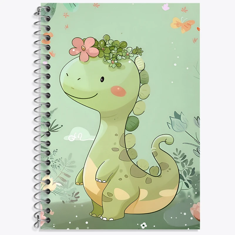 دفتر زبان 50 برگ خندالو مدل سه خط طرح دایناسور بامزه کد N6816