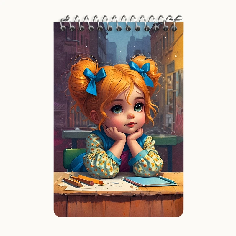 دفتر یادداشت 50 برگ خندالو طرح دخترانه کد F7873