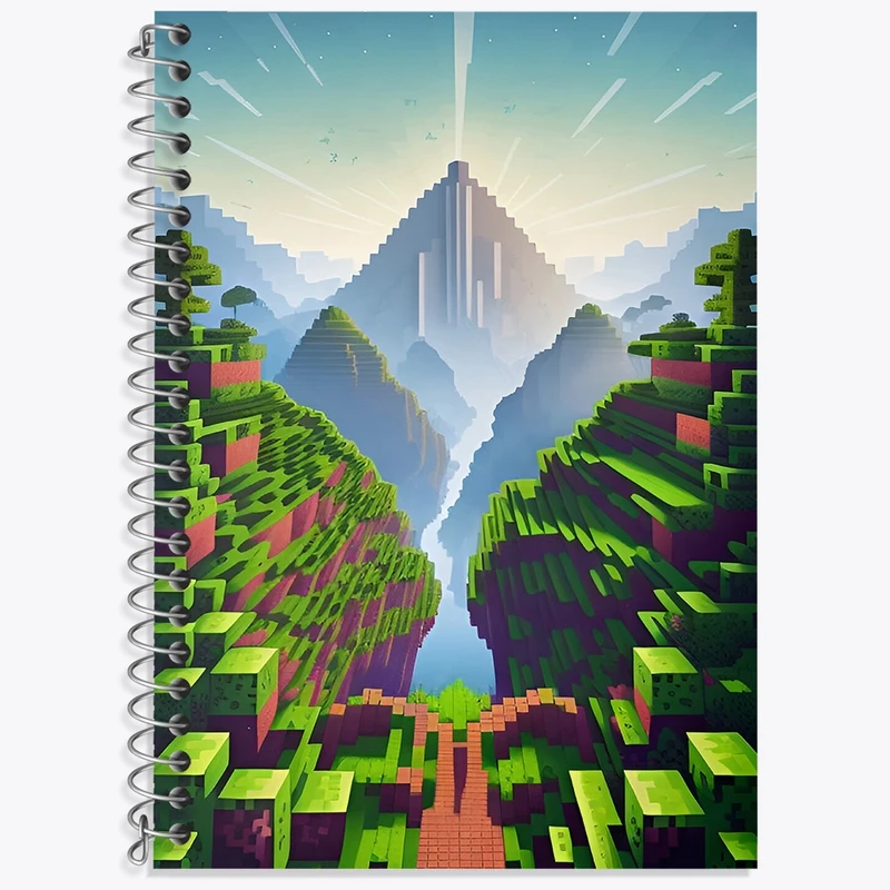 دفتر زبان 50 برگ خندالو مدل سه خط طرح ماینکرافت (Minecraft) کد F3526