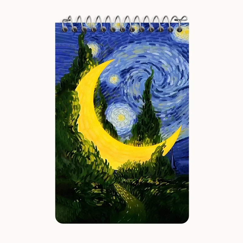 دفتر یادداشت 50 برگ خندالو طرح شب پر ستاره کد F5064