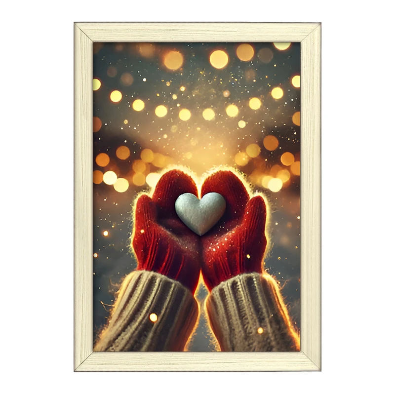 تابلو خندالو طرح برف قلبی کد F8153