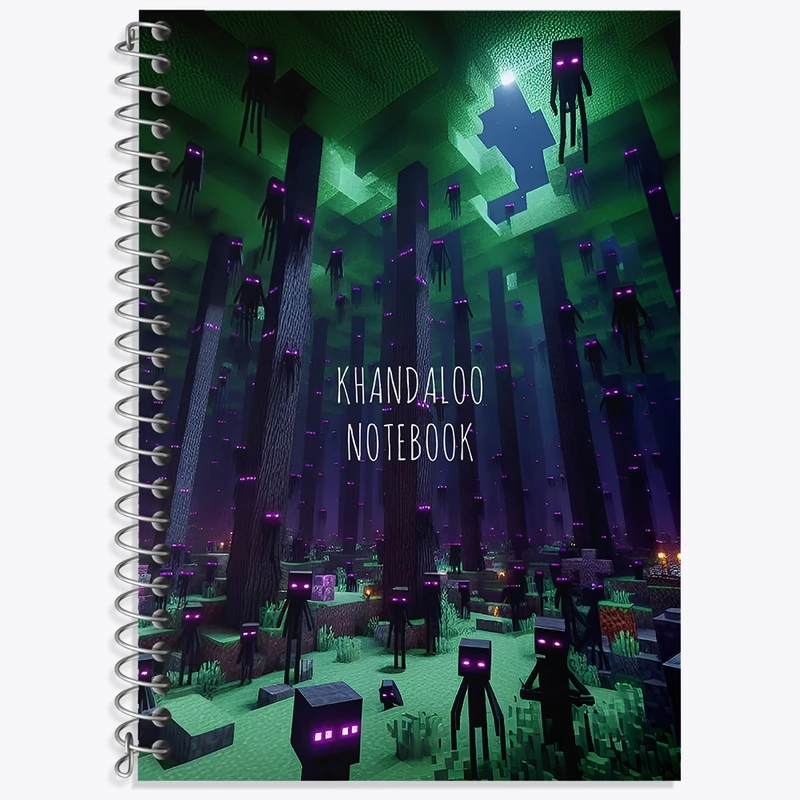 دفتر زبان 50 برگ خندالو مدل سه خط طرح بازی ماینکرافت (Minecraft) کد N8718