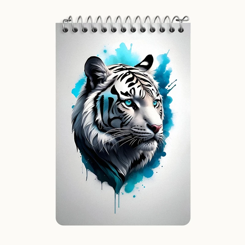 دفتر یادداشت 50 برگ خندالو طرح ببر سفید کد F7046