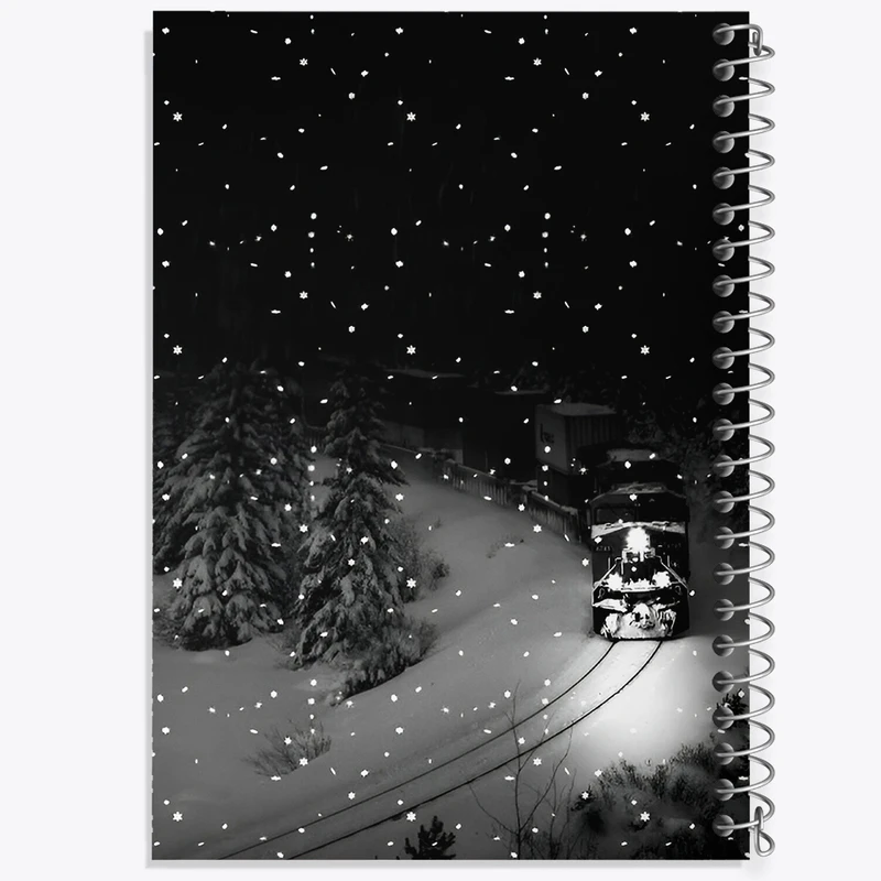 دفتر ژورنال نویسی 50 برگ خندالو مدل نقطه ای طرح قطار برفی کد F10020