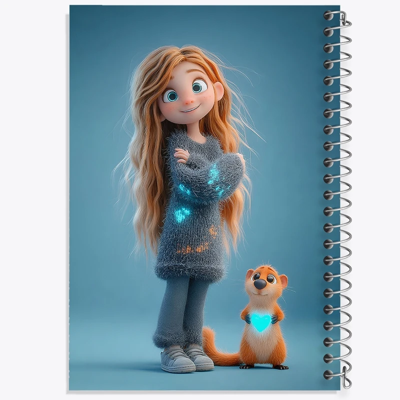 دفتر شطرنجی 50 برگ خندالو طرح دخترانه فانتزی کد N9412