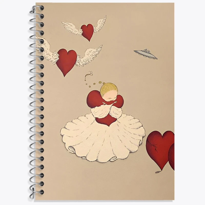 دفتر زبان 50 برگ خندالو مدل سه خط طرح عاشقانه (Lovely) کد N8485