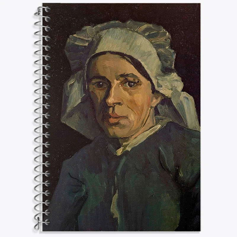 دفتر لغت 50 برگ خندالو طرح نقاشی سر زن اثر ونسان ونگوگ کد F12434