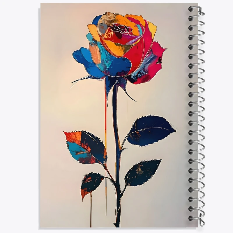 دفتر طراحی 50 برگ خندالو طرح گل رز کد F9835