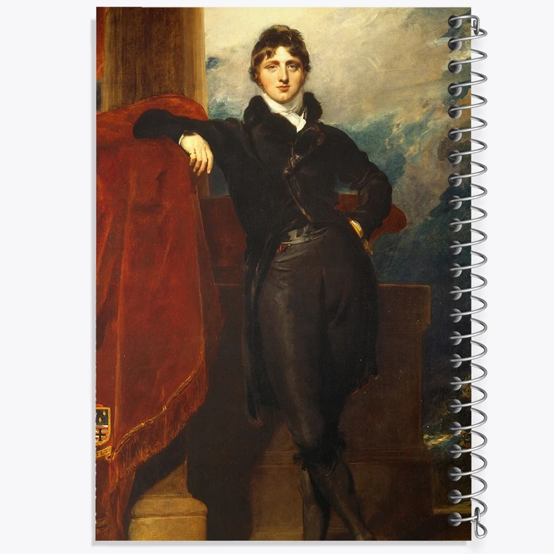 دفتر ژورنال نویسی 50 برگ خندالو مدل نقطه ای طرح نقاشی لرد گرانویل لوسون اثر سر توماس لارنس کد F12358