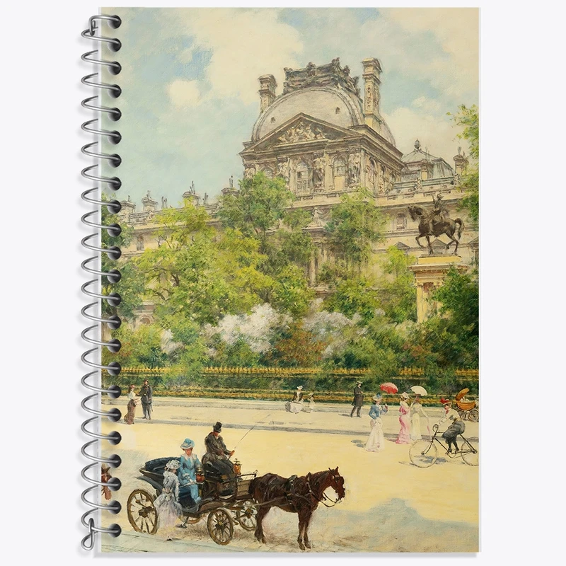 دفتر لغت 50 برگ خندالو طرح نقاشی میدان لوور اثر لویی بیرود کد F12300