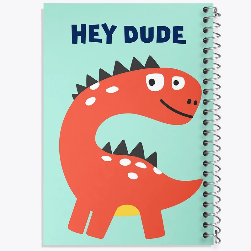 دفتر طراحی 50 برگ خندالو طرح دایناسور کیوت کد N602