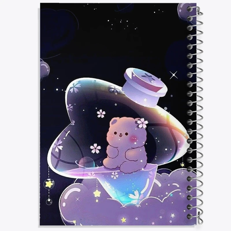 دفتر طراحی 50 برگ خندالو طرح خرس کیوت و بامزه کد N1735