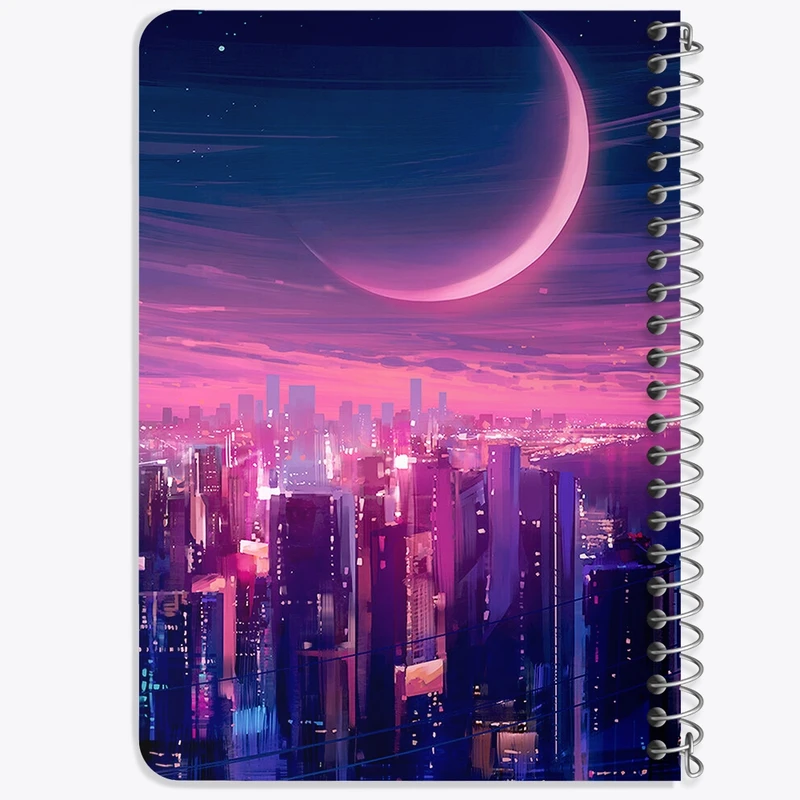 دفتر یادداشت 50 برگ خندالو طرح ماه و شهر کد F335