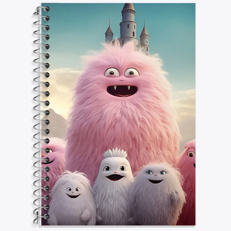 دفتر زبان 50 برگ خندالو مدل دو خط طرح هیولاهای بامزه کد F10852