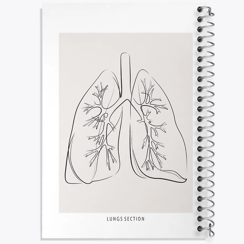 دفتر نقاشی 50 برگ خندالو طرح آناتومی ریه ها (Lungs Anatomy) کد F13899