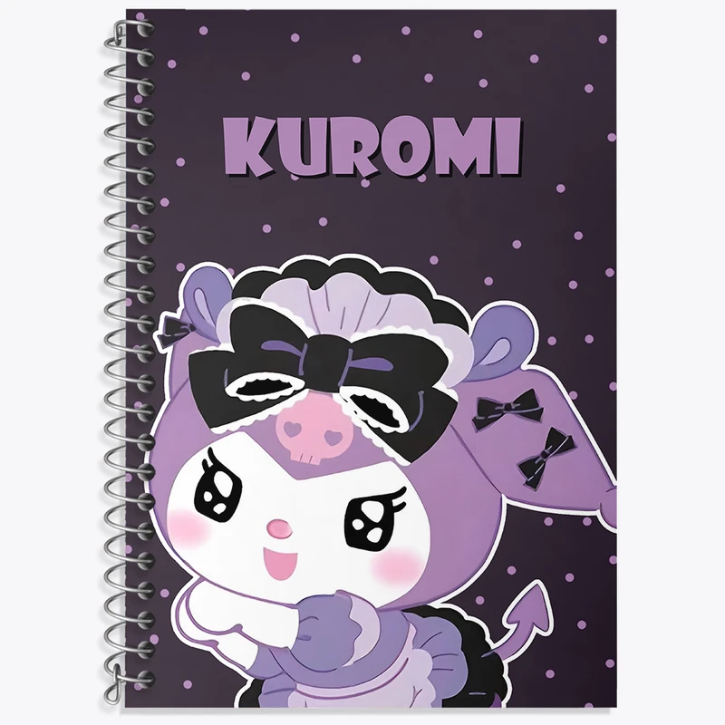 دفتر زبان 50 برگ خندالو مدل دو خط طرح کرومی (Kuromi) کد N8974