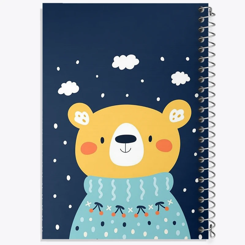 دفتر طراحی 50 برگ خندالو طرح خرس بامزه کد F3199