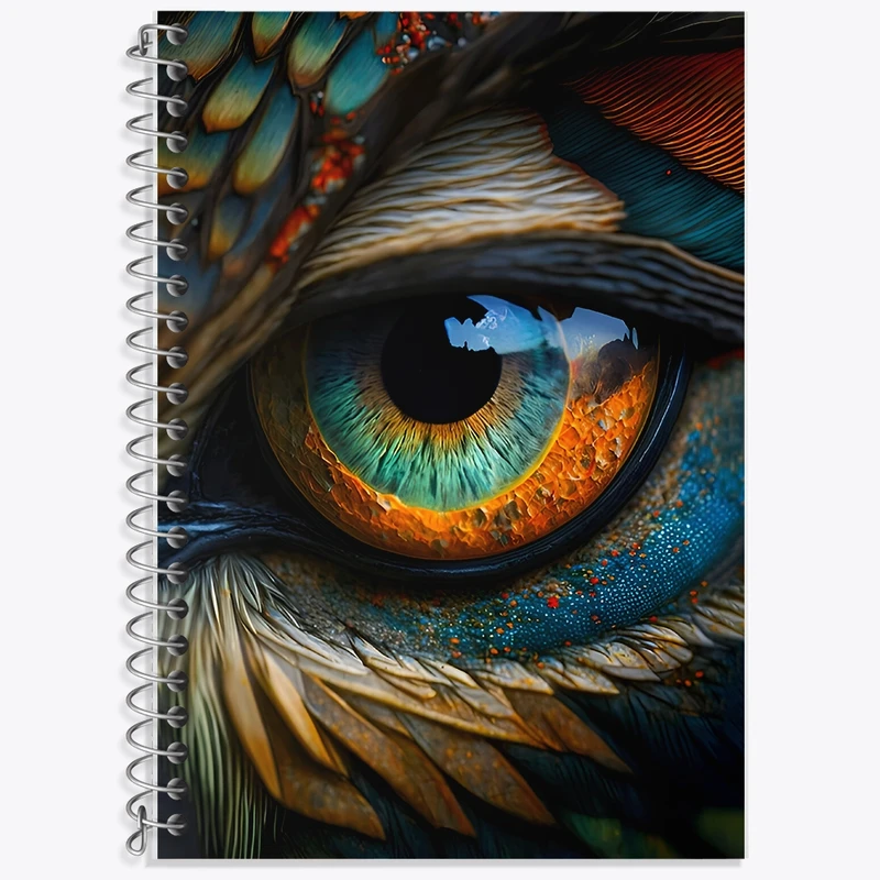 دفتر زبان 50 برگ خندالو مدل سه خط طرح چشم جغد کد F8509