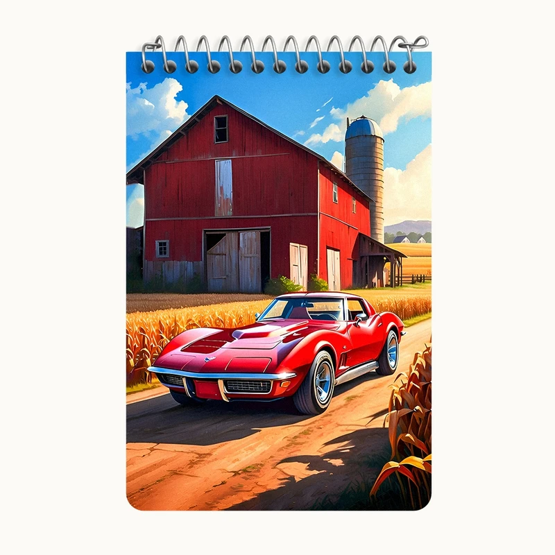 دفتر یادداشت 50 برگ خندالو طرح ماشین و مزرعه کد F11674