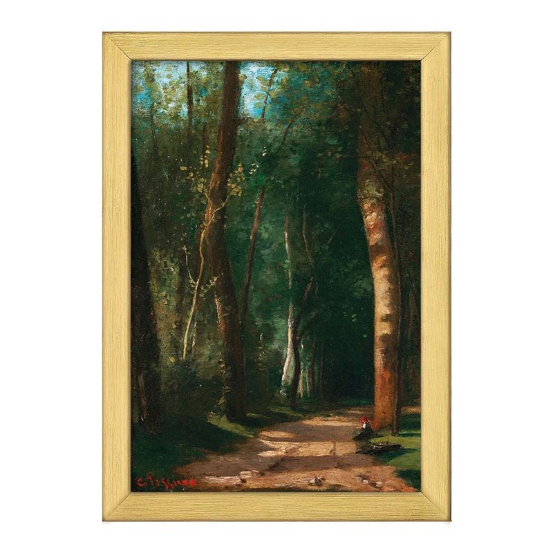 تابلو خندالو طرح نقاشی کوچه در یک جنگل اثر کامیل پیسارو کد F12340
