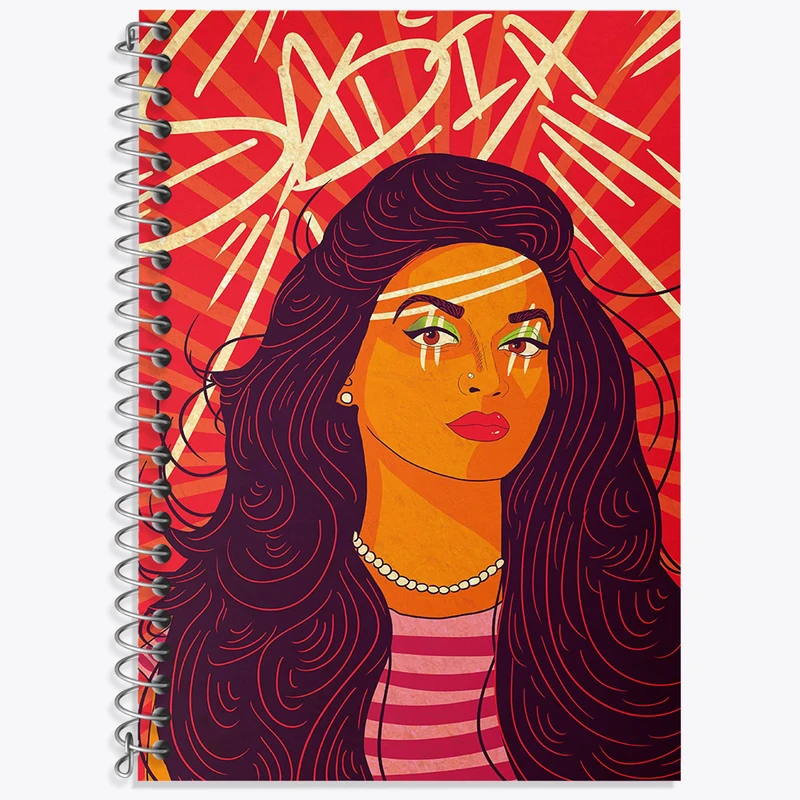 دفتر زبان دوخط 50 برگ خندالو طرح دختر سرخپوستی کد F4774