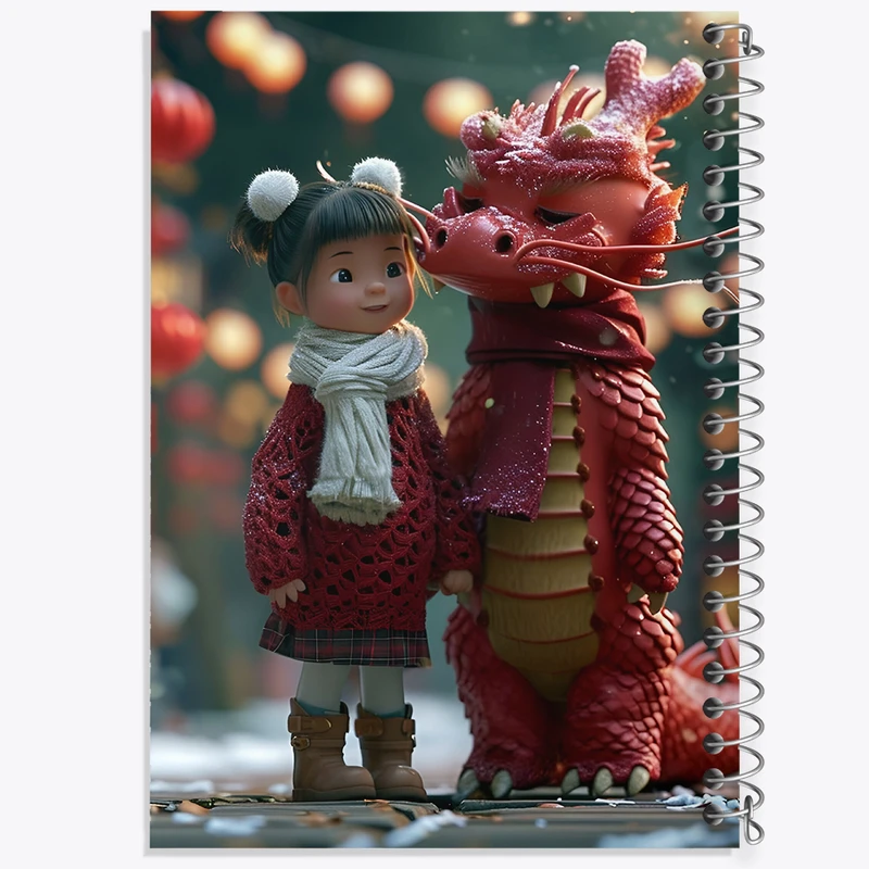 دفتر نقاشی 50 برگ خندالو طرح دختر و اژدها کد F8709