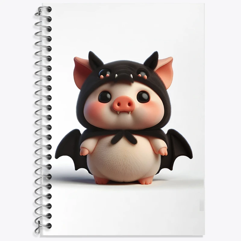 دفتر زبان 50 برگ خندالو مدل سه خط طرح خوک بامزه کد F8554