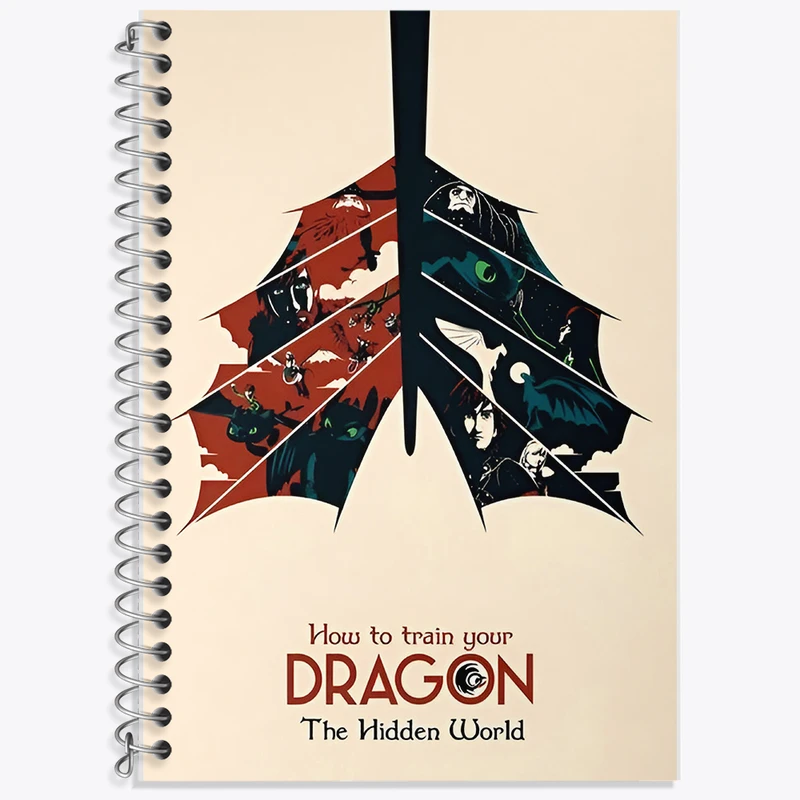 دفتر زبان دوخط 50 برگ خندالو طرح چگونه اژدهای خود را تربیت کنیم کد F13569