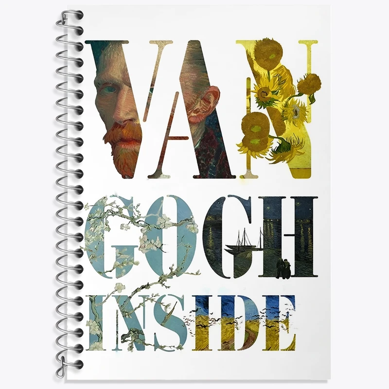 دفتر لغت 50 برگ خندالو طرح ونسان ونگوگ کد F3936