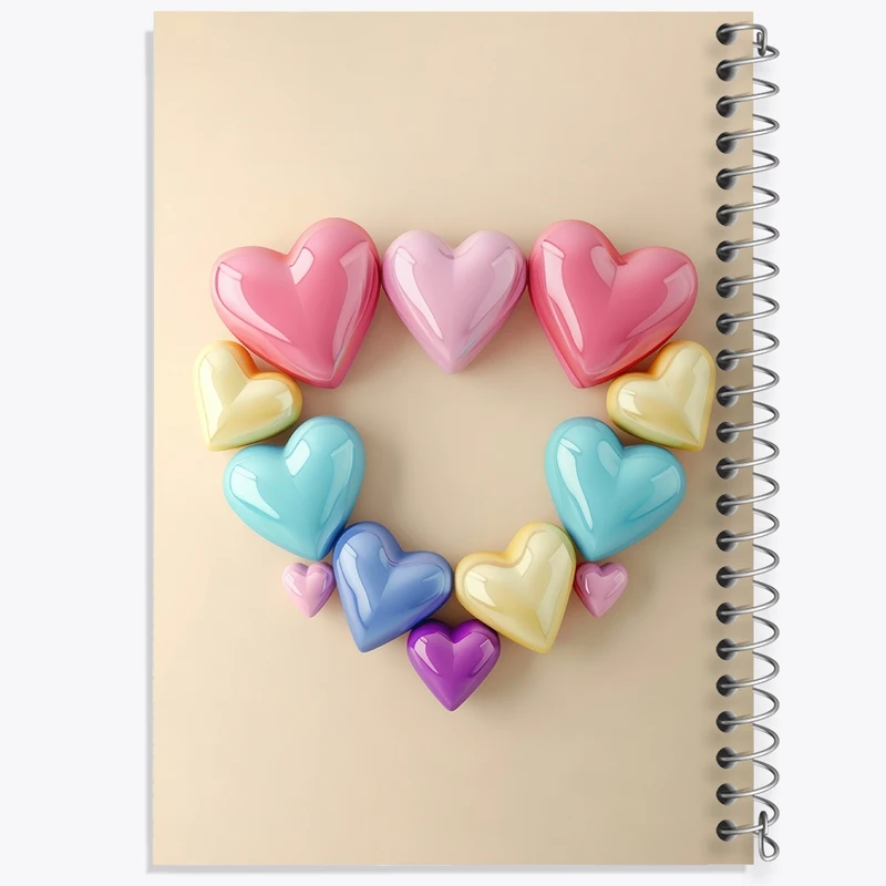 دفتر طراحی 50 برگ خندالو طرح قلب قلبی کد N2417