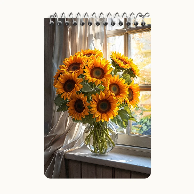 دفتر یادداشت 50 برگ خندالو طرح گل آفتابگردان کد F12031