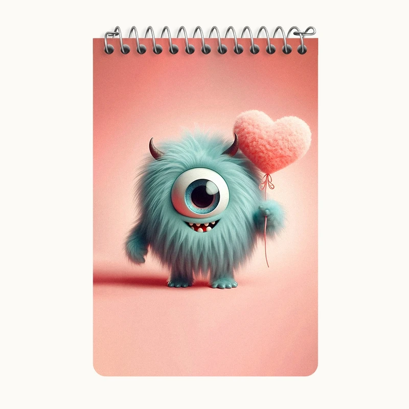 دفتر یادداشت 50 برگ خندالو طرح هیولای کیوت کد F6288