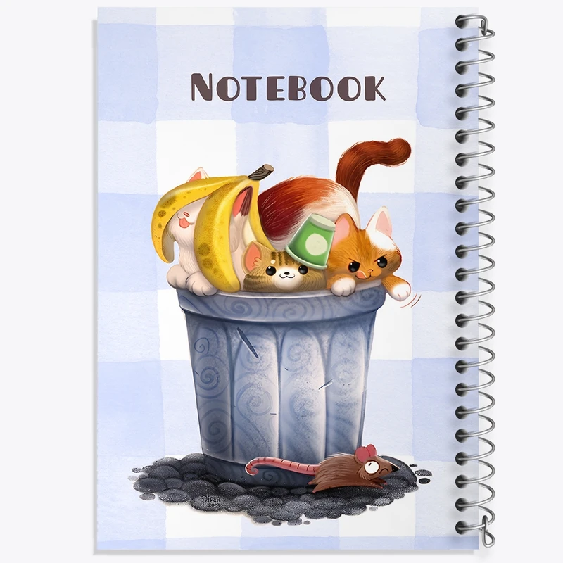 دفتر ژورنال نویسی 50 برگ خندالو مدل نقطه ای طرح گربه های بامزه کد N6543