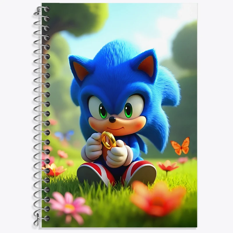 دفتر زبان 50 برگ خندالو مدل دو خط طرح سونیک (Sonic) کد F12648