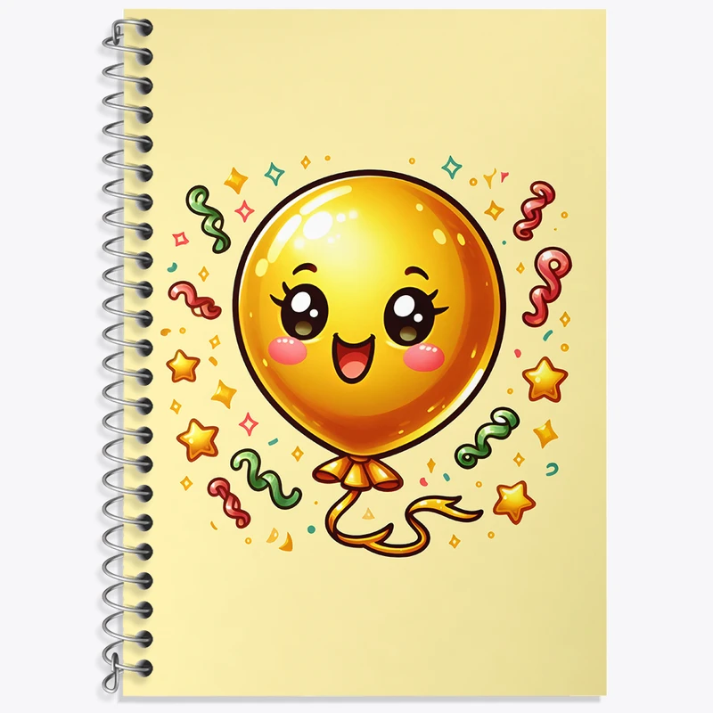 دفتر زبان 50 برگ خندالو مدل دو خط طرح بادکنک بامزه کد N6474