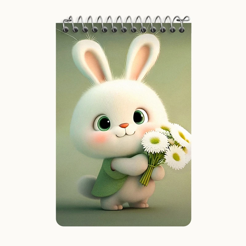 دفتر یادداشت 50 برگ خندالو طرح خرگوش بامزه کد F5743