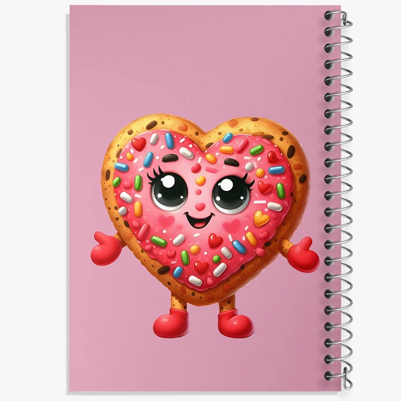 دفتر ژورنال نویسی 50 برگ خندالو مدل نقطه ای طرح شیرینی قلبی کد N7046