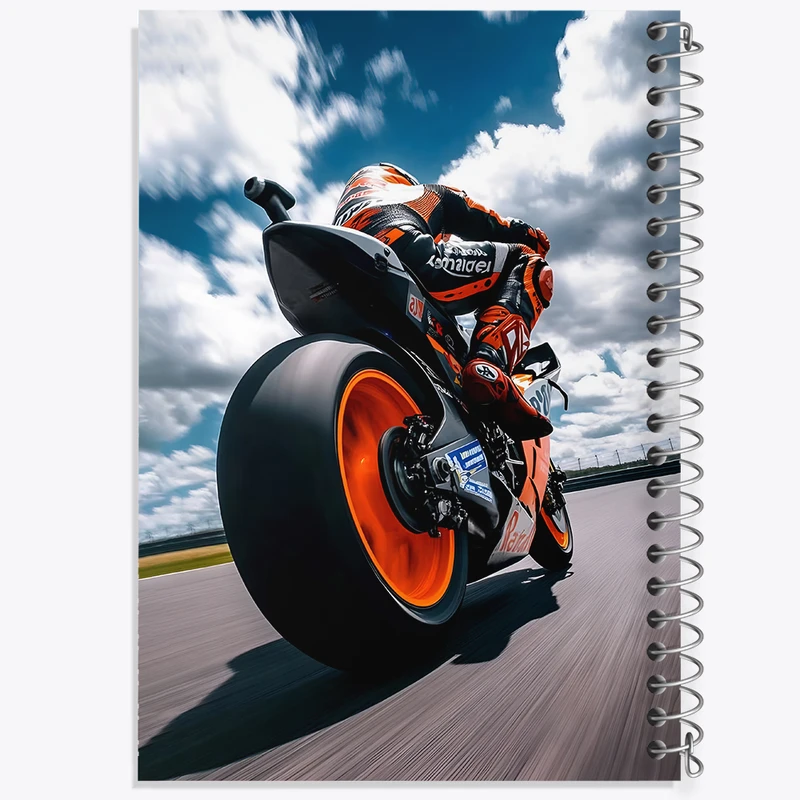 دفتر مشق 50 برگ خندالو طرح موتور سیکلت مسابقه‌ای کد N7544