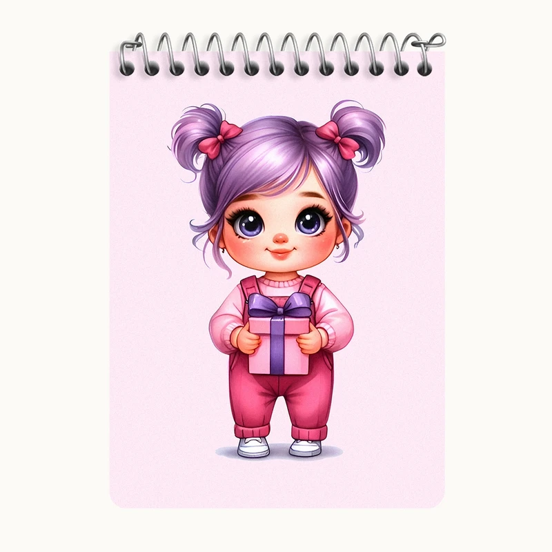 دفتر یادداشت 50 برگ خندالو طرح دخترانه کودکانه کد N6691